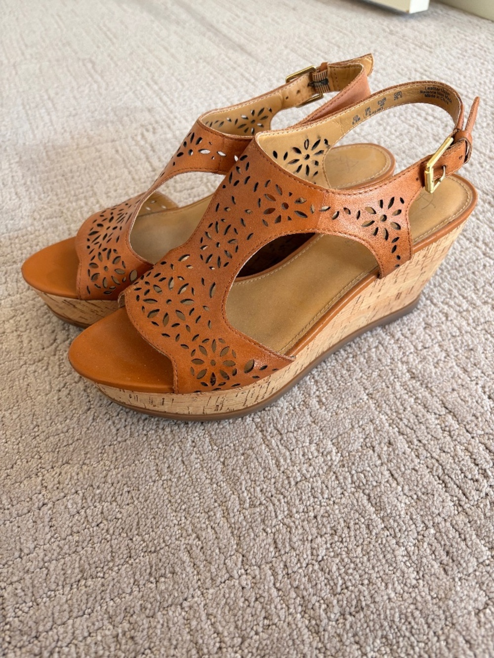Franco Santo The Artist's Collection 8.5 Brown Women's Wedge Heel Sandals